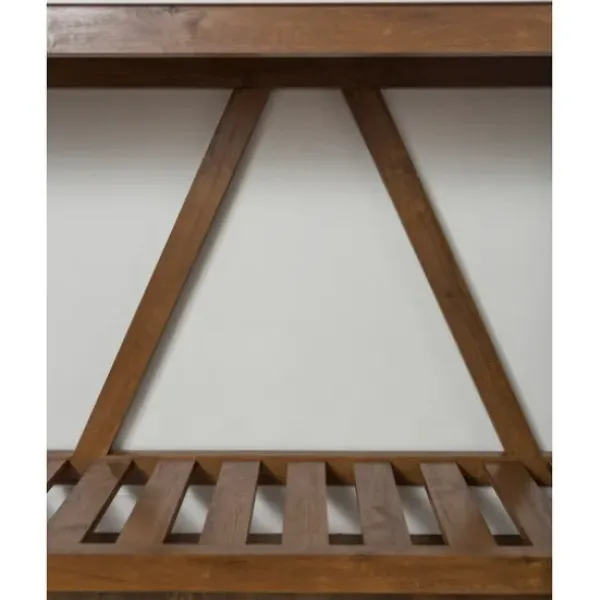 Console Tables-Kirkland's Home Rustic A-Frame Marble And Walnut Console Table