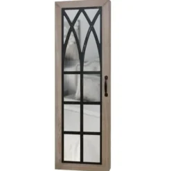 Armoires-Kirkland's Home Rustic Arch Jewelry Armoire Mirror Tan