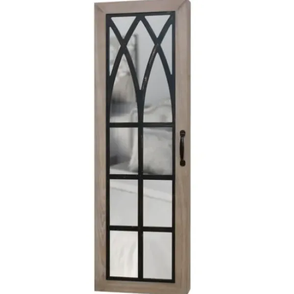 Armoires-Kirkland's Home Rustic Arch Jewelry Armoire Mirror Tan