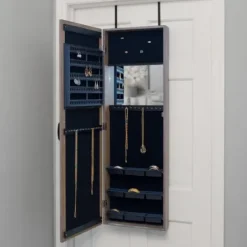 Armoires-Kirkland's Home Rustic Arch Jewelry Armoire Mirror Tan
