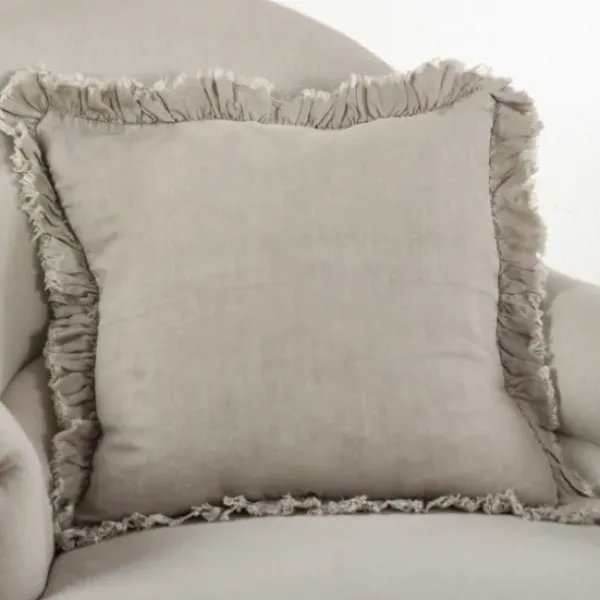 Pillows-Kirkland's Home Rustic Beige Ruffled Edge Throw Pillow Tan