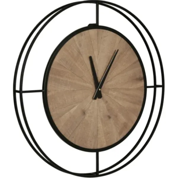 Clocks-Kirkland's Home Rustic Brown And Black Newfield Clock