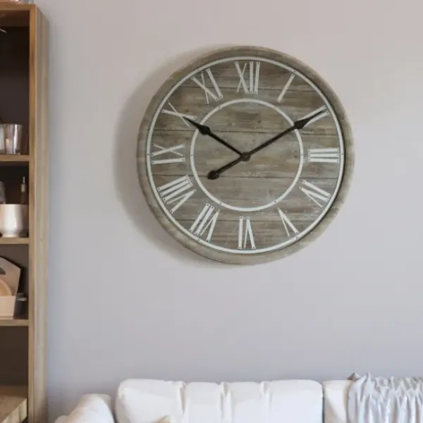 Clocks-Kirkland's Home Rustic Charm Wood Wall Clock