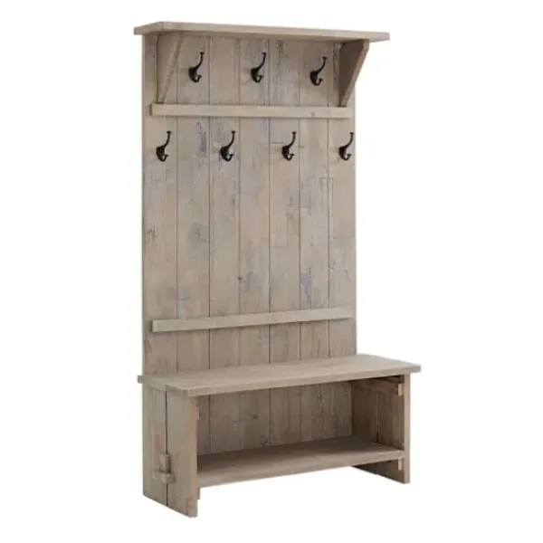 Entryway Furniture-Kirkland's Home Rustic Driftwood Hall Tree Brown