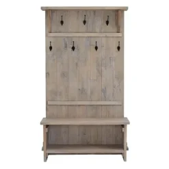 Entryway Furniture-Kirkland's Home Rustic Driftwood Hall Tree Brown
