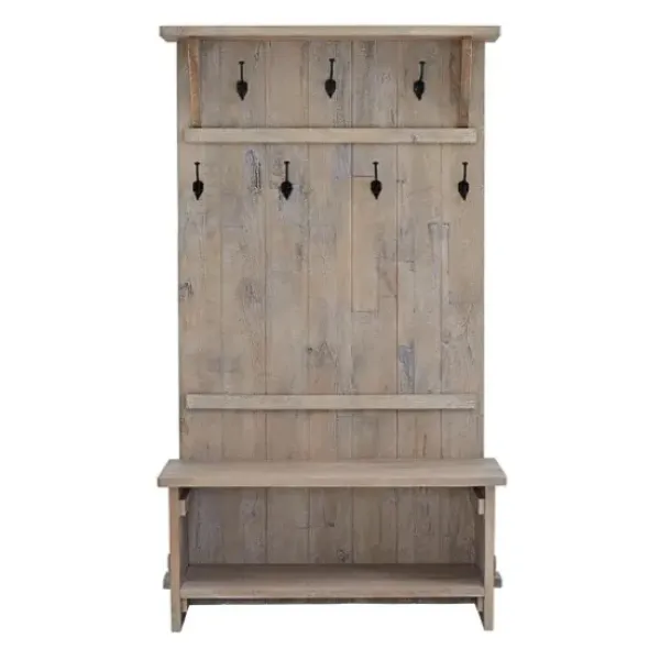 Entryway Furniture-Kirkland's Home Rustic Driftwood Hall Tree Brown