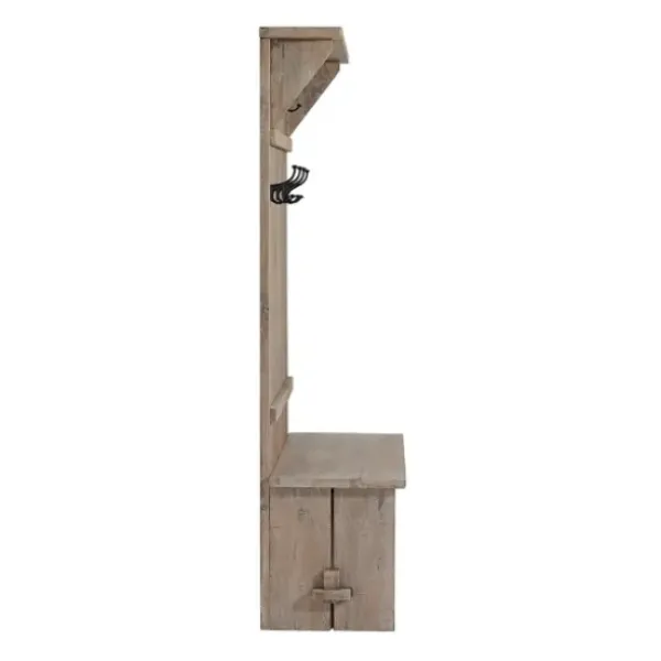 Entryway Furniture-Kirkland's Home Rustic Driftwood Hall Tree Brown