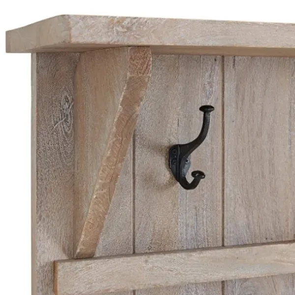 Entryway Furniture-Kirkland's Home Rustic Driftwood Hall Tree Brown