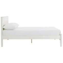 Beds & Headboards-Kirkland's Home Rustic Eggshell Wood Panel Full Bed Frame White