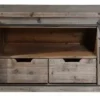 Tv Stands & Media Consoles-Kirkland's Home Rustic Fir Wood Barn Door Tv Stand Gray