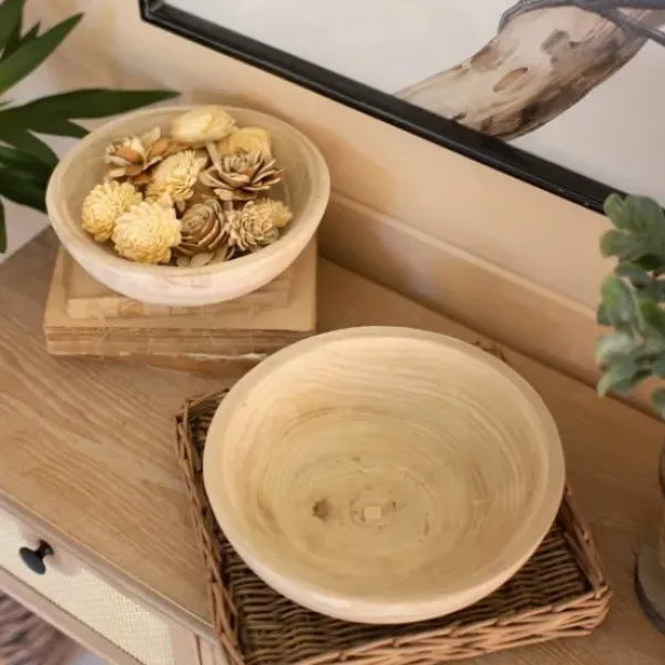 Decorative Bowls & Jars-Kirkland's Home Rustic Forest Hand Turned 3-Pc. Pedestal Bowls Tan
