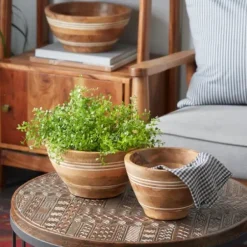 Decorative Bowls & Jars-Kirkland's Home Rustic Forest Ivory Hand Carved 2-Pc. Bowl Set Tan
