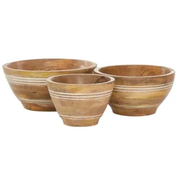 Decorative Bowls & Jars-Kirkland's Home Rustic Forest Ivory Hand Carved 2-Pc. Bowl Set Tan