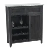 Cabinets & Sideboards-Kirkland's Home Rustic Galvanized Top Wine Cabinet Black