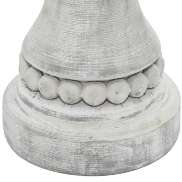 Candle Holders-Kirkland's Home Rustic Gray Carved 3-Pc. Candle Holder Set White/Gray