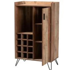 Cabinets & Sideboards-Kirkland's Home Rustic Hairpin Wine Cabinet Brown