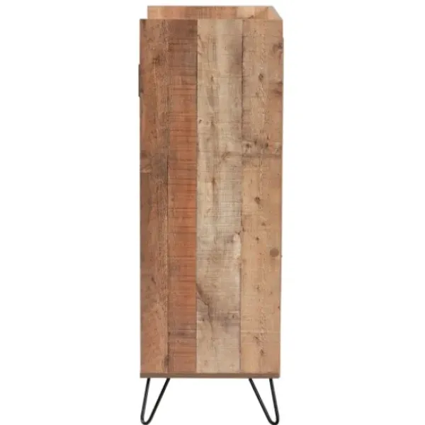 Cabinets & Sideboards-Kirkland's Home Rustic Hairpin Wine Cabinet Brown