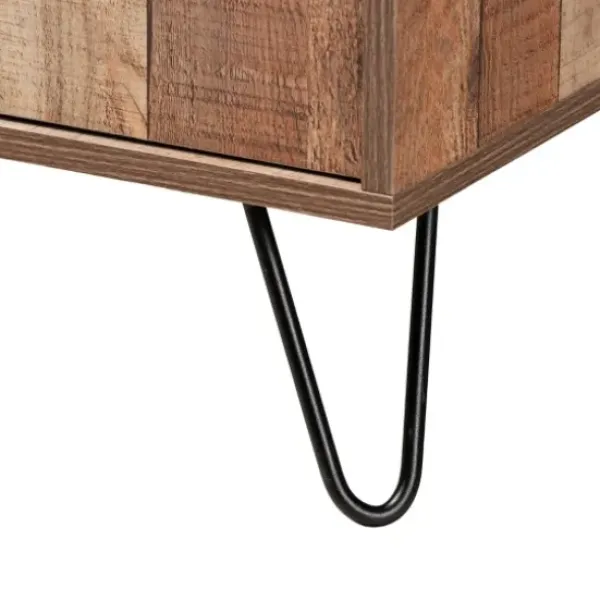 Cabinets & Sideboards-Kirkland's Home Rustic Hairpin Wine Cabinet Brown
