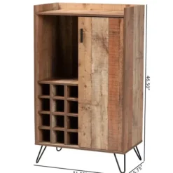 Cabinets & Sideboards-Kirkland's Home Rustic Hairpin Wine Cabinet Brown