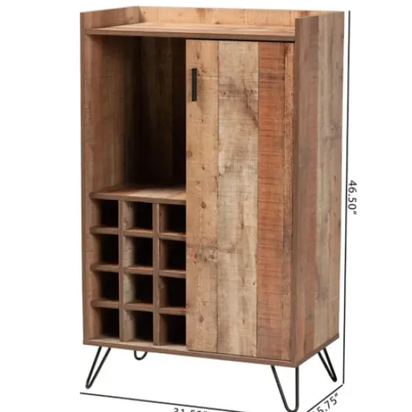 Cabinets & Sideboards-Kirkland's Home Rustic Hairpin Wine Cabinet Brown
