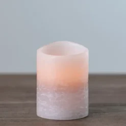 Flameless Candles-Kirkland's Home Rustic Led Pillar Candle, 3X4 In. Gray