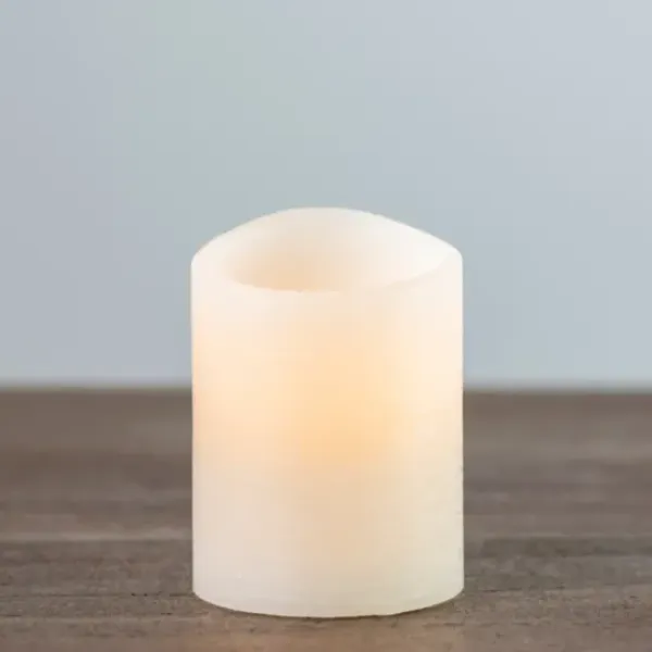 Flameless Candles-Kirkland's Home Rustic Led Pillar Candle, 3X4 In. Ivory