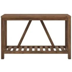 Console Tables-Kirkland's Home Rustic Oak A-Frame Console Table Brown