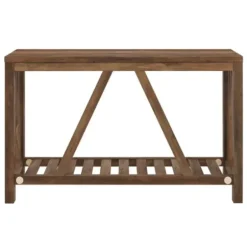Console Tables-Kirkland's Home Rustic Oak A-Frame Console Table Brown