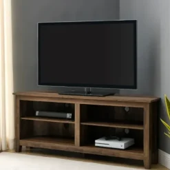 Tv Stands & Media Consoles-Kirkland's Home Rustic Oak Corner Tv Stand Brown