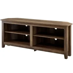 Tv Stands & Media Consoles-Kirkland's Home Rustic Oak Corner Tv Stand Brown