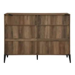 Entryway Furniture-Kirkland's Home Rustic Oak Mesh Accent Bookshelf Brown