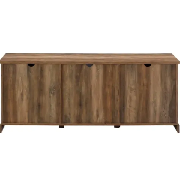 Tv Stands & Media Consoles-Kirkland's Home Rustic Oak Sliding Barn Door Tv Stand Brown