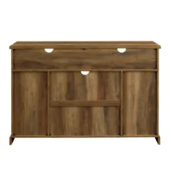 Tv Stands & Media Consoles-Kirkland's Home Rustic Oak Sliding Barn Door Highboy Tv Stand Brown