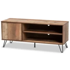 Tv Stands & Media Consoles-Kirkland's Home Rustic Oak Wood Tv Stand Brown