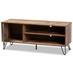 Tv Stands & Media Consoles-Kirkland's Home Rustic Oak Wood Tv Stand Brown