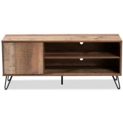 Tv Stands & Media Consoles-Kirkland's Home Rustic Oak Wood Tv Stand Brown