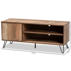 Tv Stands & Media Consoles-Kirkland's Home Rustic Oak Wood Tv Stand Brown