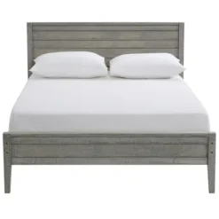 Beds & Headboards-Kirkland's Home Rustic Pine Panel 3-Pc. Full Bedroom Set Gray