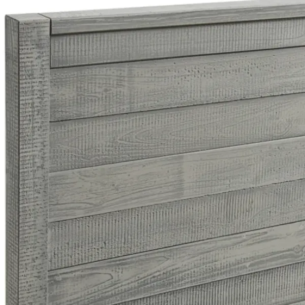 Beds & Headboards-Kirkland's Home Rustic Pine Panel 3-Pc. Full Bedroom Set Gray