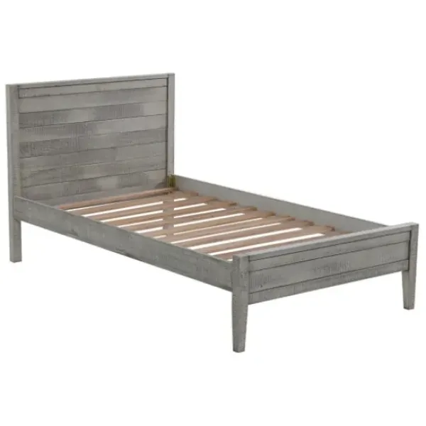 Beds & Headboards-Kirkland's Home Rustic Pine Panel 3-Pc. Twin Bedroom Set Gray