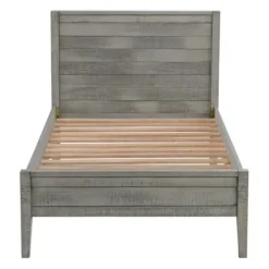Beds & Headboards-Kirkland's Home Rustic Pine Panel 3-Pc. Twin Bedroom Set Gray