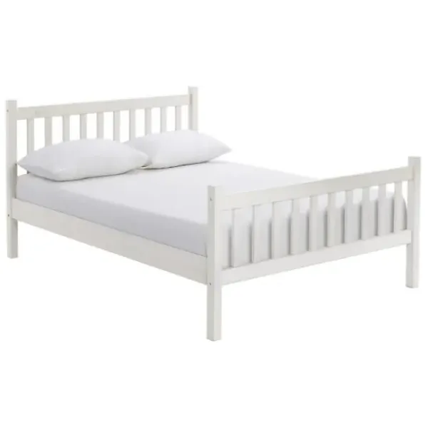 Beds & Headboards-Kirkland's Home Rustic Pine Spindle Full Bed Frame White