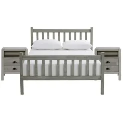 Beds & Headboards-Kirkland's Home Rustic Pine Spindle 3-Pc. Full Bedroom Set Gray