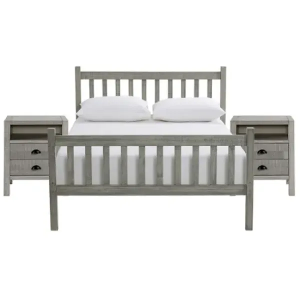 Beds & Headboards-Kirkland's Home Rustic Pine Spindle 3-Pc. Full Bedroom Set Gray