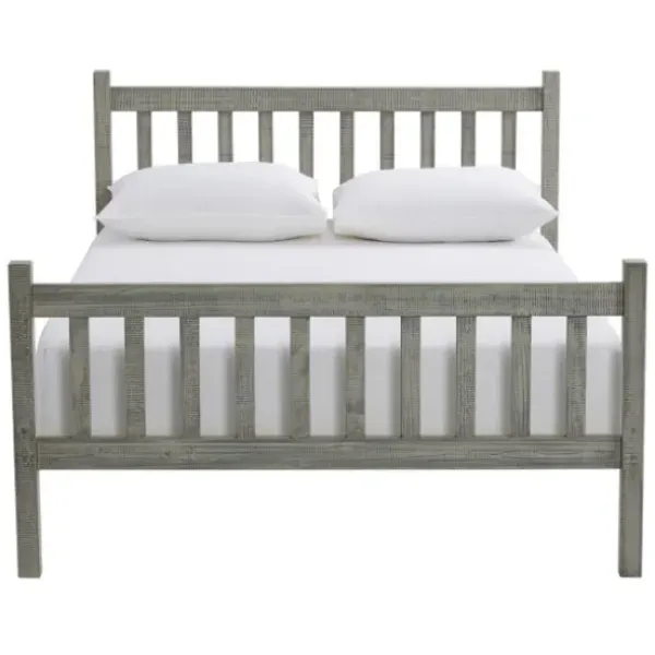 Beds & Headboards-Kirkland's Home Rustic Pine Spindle 3-Pc. Full Bedroom Set Gray