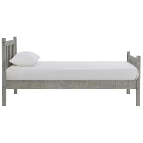 Beds & Headboards-Kirkland's Home Rustic Pine Spindle 3-Pc. Twin Bedroom Set Gray