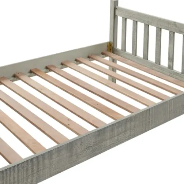 Beds & Headboards-Kirkland's Home Rustic Pine Spindle 3-Pc. Twin Bedroom Set Gray