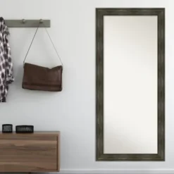 Full Length & Floor Mirrors-Kirkland's Home Rustic Rail Charred Framed Mirror, 30X66 In.