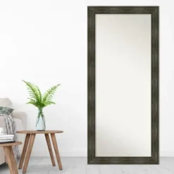 Full Length & Floor Mirrors-Kirkland's Home Rustic Rail Charred Framed Mirror, 30X66 In.