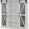 Cabinets & Sideboards-Kirkland's Home Rustic Sliding Metal Door Cabinet White